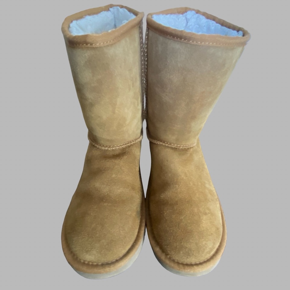 Koolaburra by Ugg Womens Chestnut Suede Faux Fur Lined Pull On Winter Boot-Sz-7